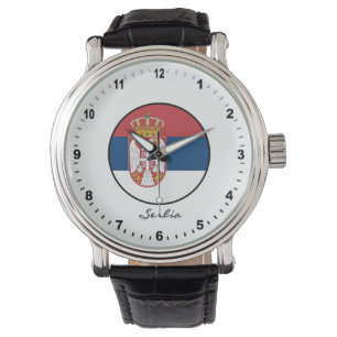Elegant Serbien Watch & Serbian Flagga Armbandsur