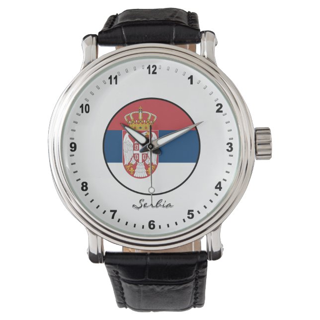 Elegant Serbien Watch & Serbian Flagga Armbandsur (Framsida)