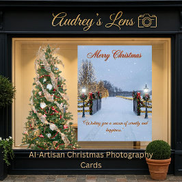 Elegant Serene Scene featuring Christmas lights  Kort