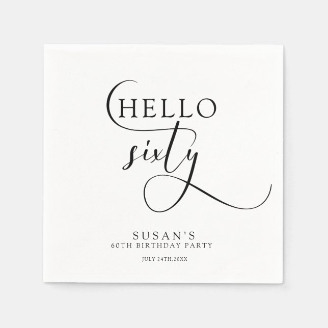 Elegant Sextionde födelsedag Pappersservett (Framsidan)