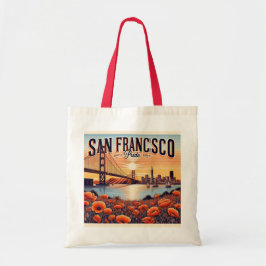 Elegant SF Solnedgång Golden Gate Tote Tygkasse