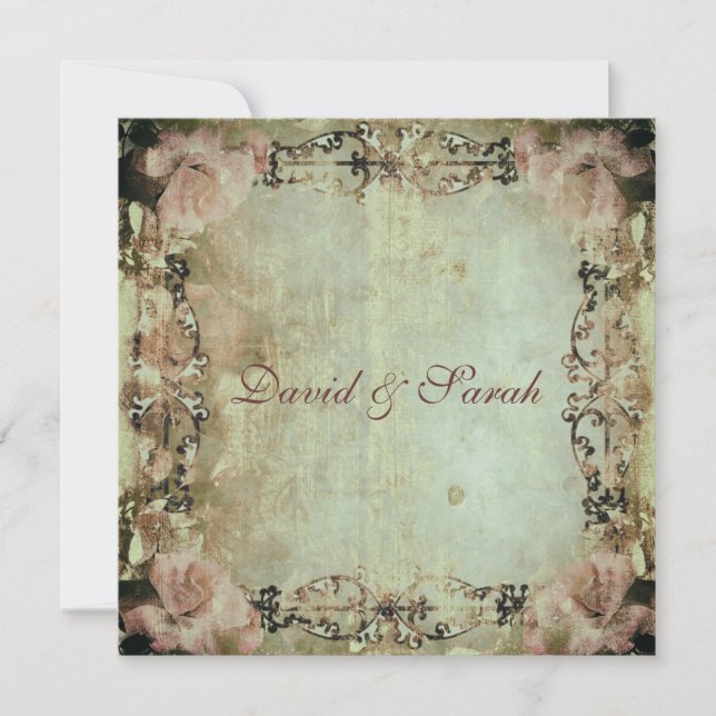 Elegant Shabby chic Blommigt Spara datum Datumet (Framsida)