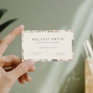Elegant Shabby chic Blommigt Visitkort