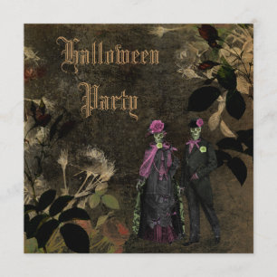 Elegant shabby chicskeletthalloween fest inbjudningar