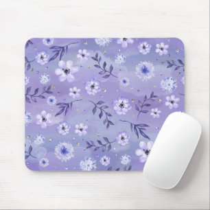 Elegant Shades of Lila Blommigt Mousepad Musmatta
