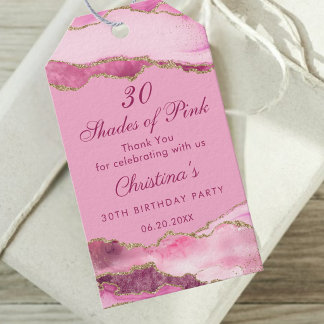 Elegant Shades of Pink Birthday Party  Presentetikett