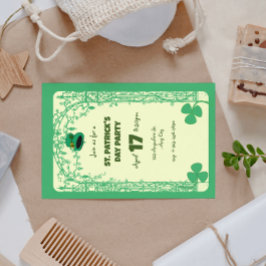 Elegant Shamrock-dekorationsram St. Patricks Day Inbjudningar