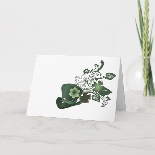 Elegant Shamrock Hat Kort (Framsida)