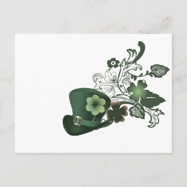 Elegant Shamrock-hatt Vykort (Framsida)