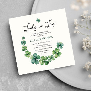 Elegant Shamrock Lucky i Kärlek Möhippa Inbjudningar