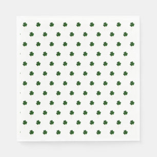 Elegant Shamrock Mönster Irish Lycka till Klöver Pappersservett