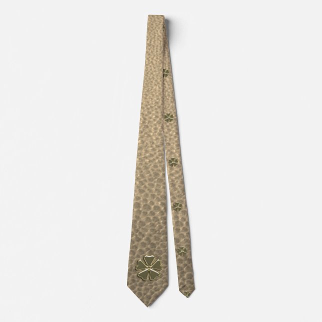 Elegant Shamrock Patrick's Day Läder Slips (Framsida)