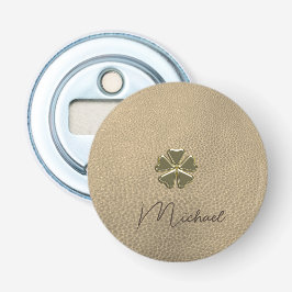 Elegant Shamrock Patrick's Day Leather Flasköppnare