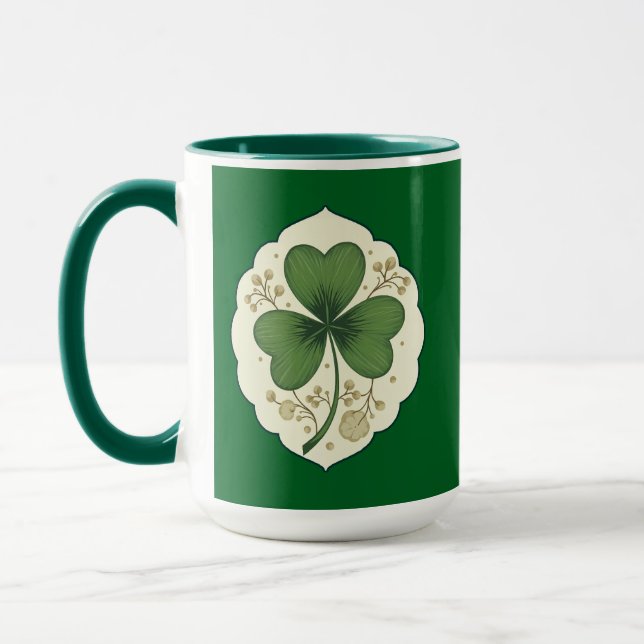 Elegant Shamrock St Patrick’s Day - caneca Mugg (Vänster)