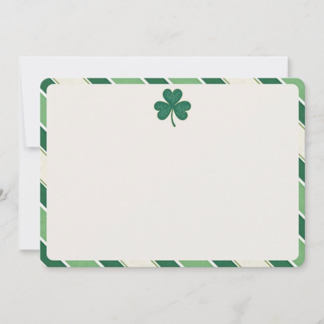Elegant Shamrock St. Patrick's Day Blank Note Card Inbjudningar (Framsida)