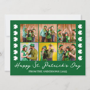 Elegant Shamrock St. Patrick's Day Family-foto Julkort