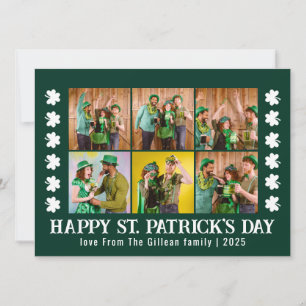 Elegant Shamrock St. Patrick's Day Family-foto Julkort