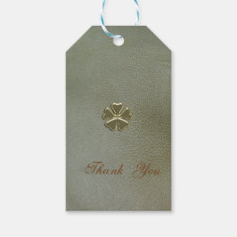 Elegant Shamrock St.Patrick's Day,Grönt Leather Presentetikett