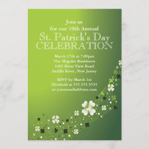 Elegant Shamrock St. Patricks partiinbjudan Inbjudningar