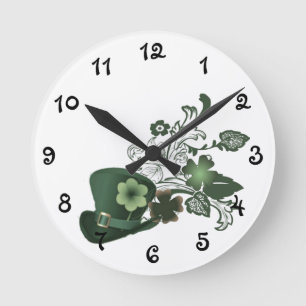 Elegant Shamrockhatt Rund Klocka