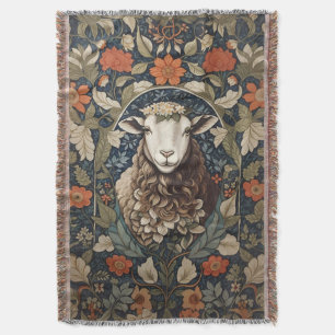 Elegant Sheep William Morris Blommigt Filt