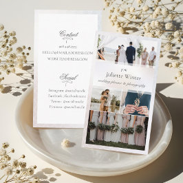 Elegant Sheer Silke Pearl Photo Collage Photograph Visitkort