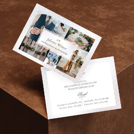Elegant Sheer Silke Pearl Photo Collage Photograph Visitkort