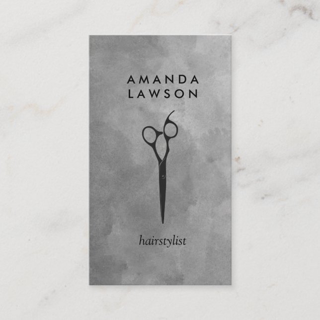 Elegant Sheets Comb Grått Watercolor Visitkort (Framsida)