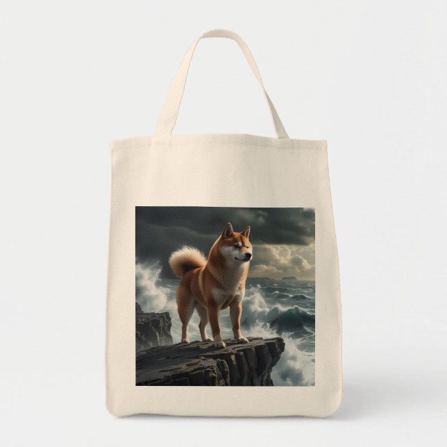 Elegant Shiba Inu Livsmedel Tote Bag Tygkasse (Framsidan)