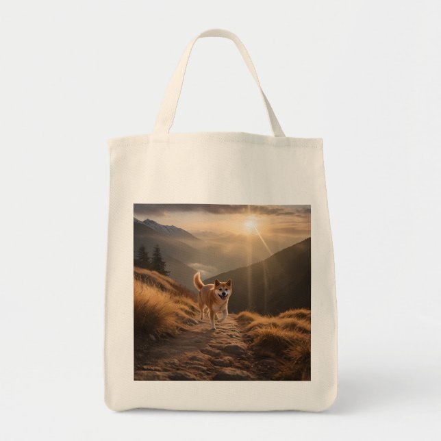 Elegant Shiba Inu Livsmedel Tote Bag Tygkasse (Framsidan)