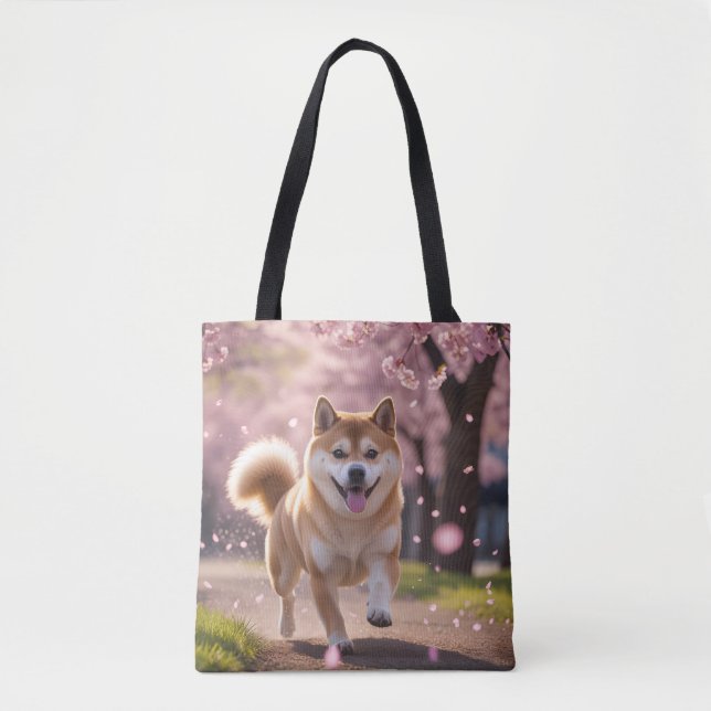 Elegant Shiba Inu Tote Bag Tygkasse (Framsida)