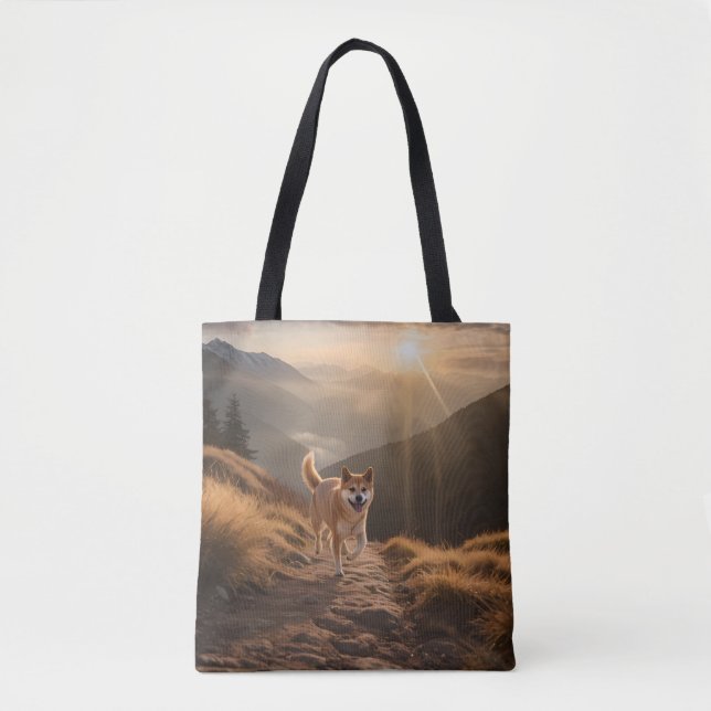 Elegant Shiba Inu Tote Bag Tygkasse (Framsida)