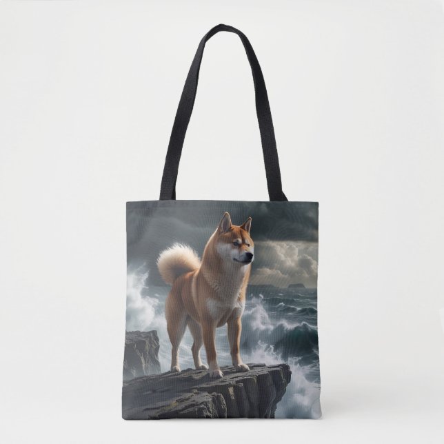 Elegant Shiba Inu Tote Bag Tygkasse (Framsida)