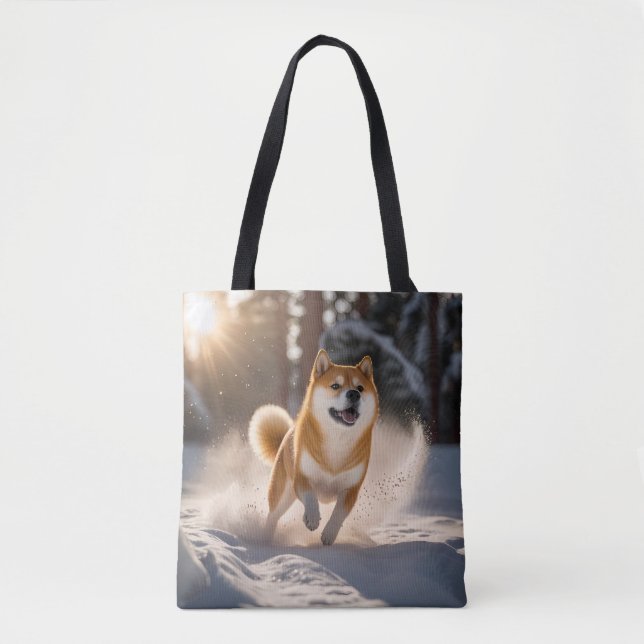 Elegant Shiba Inu Tote Bag Tygkasse (Framsida)