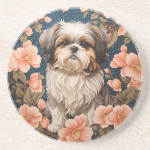 Elegant Shih Tzu Hund William Morris Inspired Underlägg