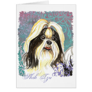 Elegant Shih Tzu-kort Hälsningskort
