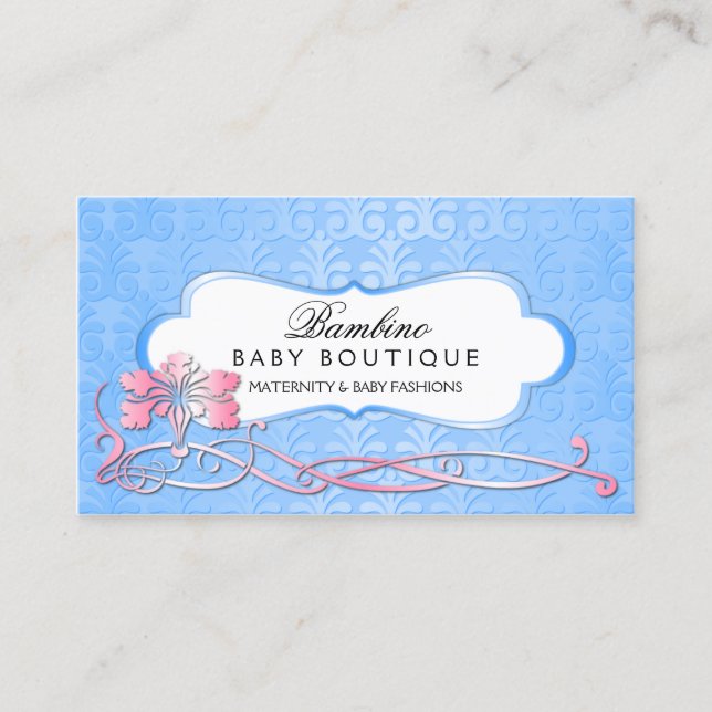 Elegant Shimmer för babyBoutiqueblått Visitkort (Framsida)