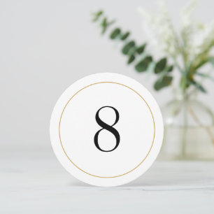 Elegant Shimmer Guld Circle Bordsnummer 8-kort