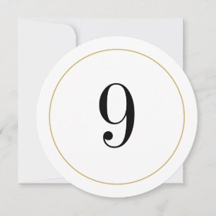 Elegant Shimmer Guld Circle Bordsnummer 9-kort