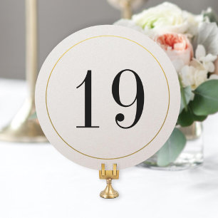 Elegant Shimmer Guld Circle Bordsnummer Card
