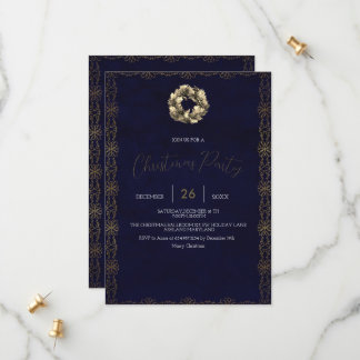 Elegant Shimmer Navy Blue, Ornaments, Snöflingor Spara Datumet