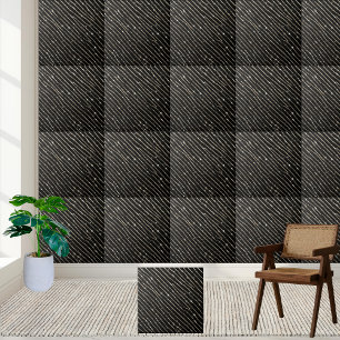 Elegant Shimming Glitter Black White Rand Kakelplatta