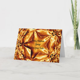 Elegant Shiny Chic Golden Copper Star Helgkort