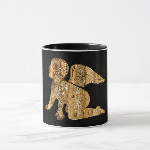 Elegant Shiny Golden Angel Black och Guld Mugg