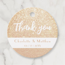 Elegant Shiny Guld Glitter bröllopsförmån Märkre Gåvor Etiketter