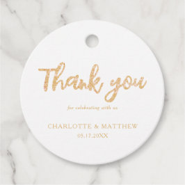 Elegant Shiny Guld Glitter bröllopsförmån Märkre Gåvor Etiketter