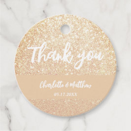 Elegant Shiny Guld Glitter bröllopsförmån Märkre Gåvor Etiketter