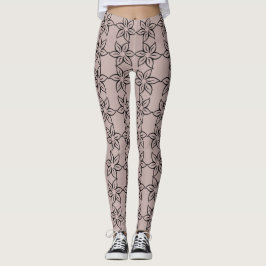 Elegant Shiny Lila Modern Flowery Leggings