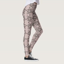 Elegant Shiny Lila Modern Flowery Leggings