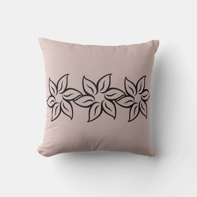 Elegant Shiny Lila Modern Flowery Pillow Kudde (Framsida)